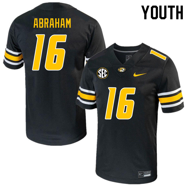 Youth #16 Jack Abraham Missouri Tigers College 2023 Football Stitched Jerseys Sale-Black